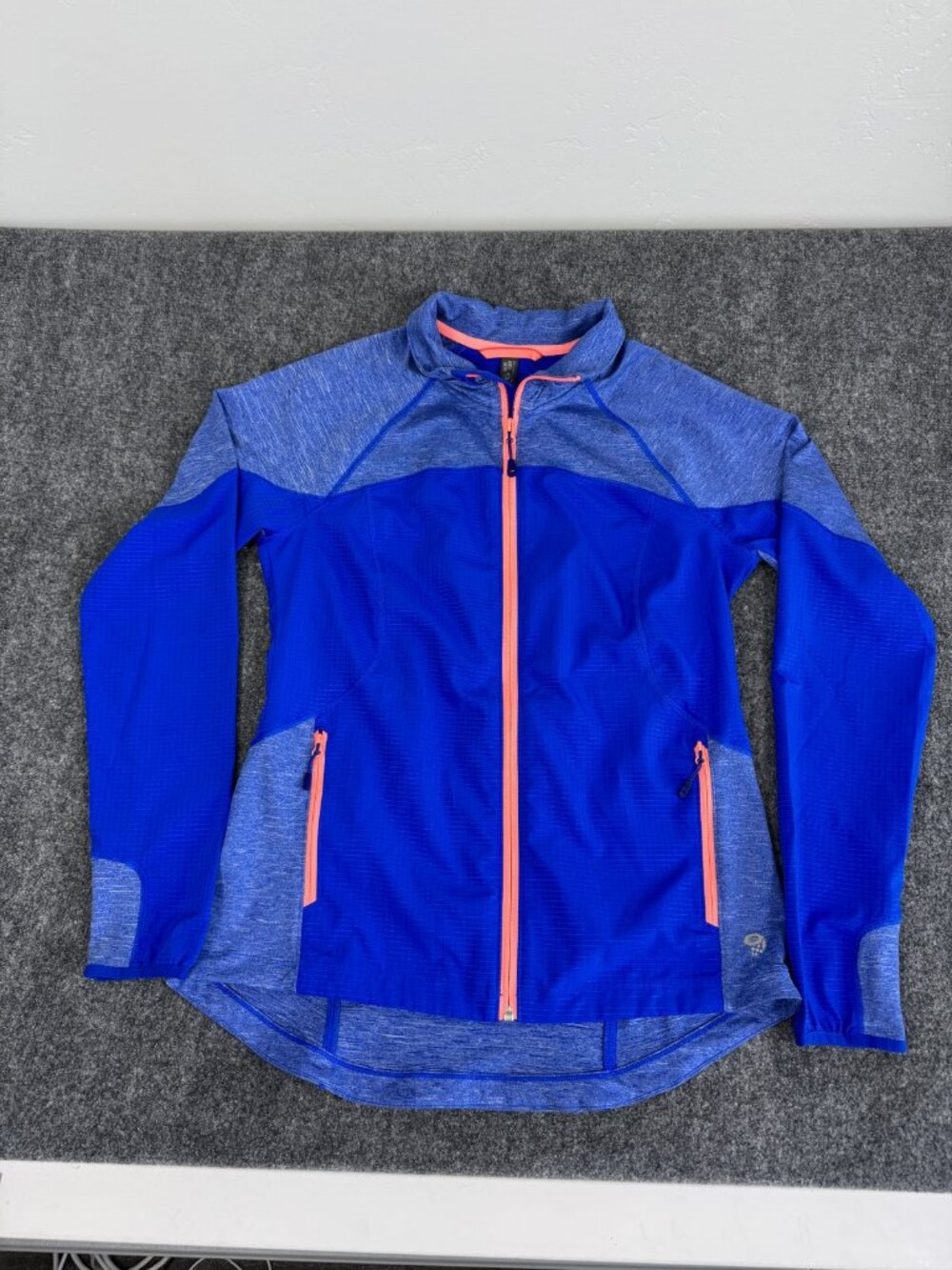 Mountain Hardwear Womens Full Zip Hybrid Running Jacket Blue Coral Size L